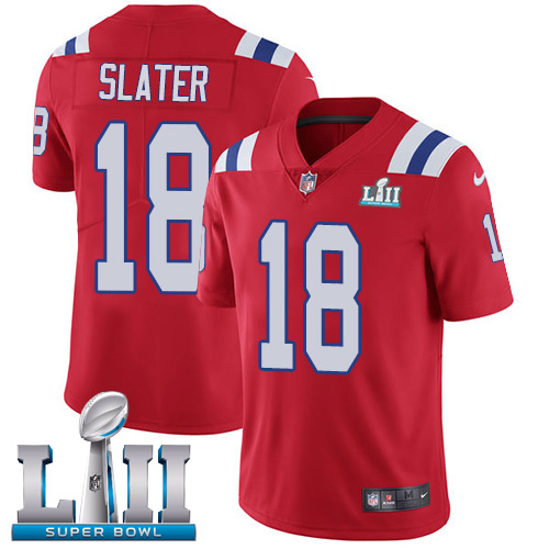 Nike Patriots #18 Matt Slater Red Alternate Super Bowl LII Men's Stitched NFL Vapor Untouchable Limited Jersey